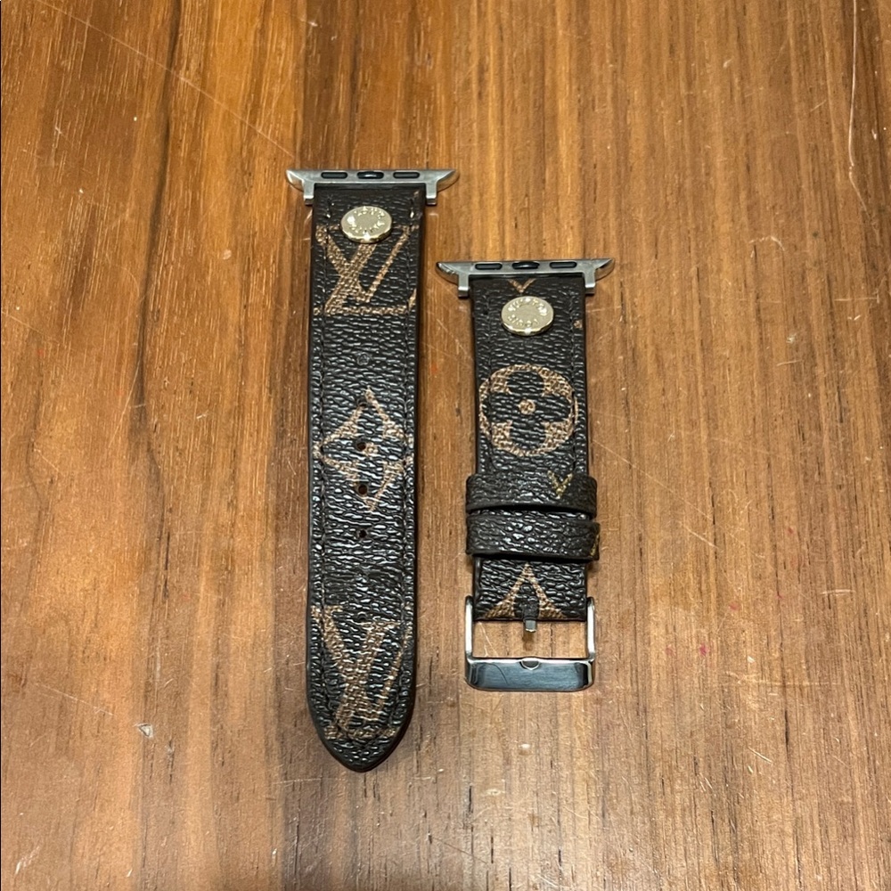 LV Monogram Black and Brown Watch Strap